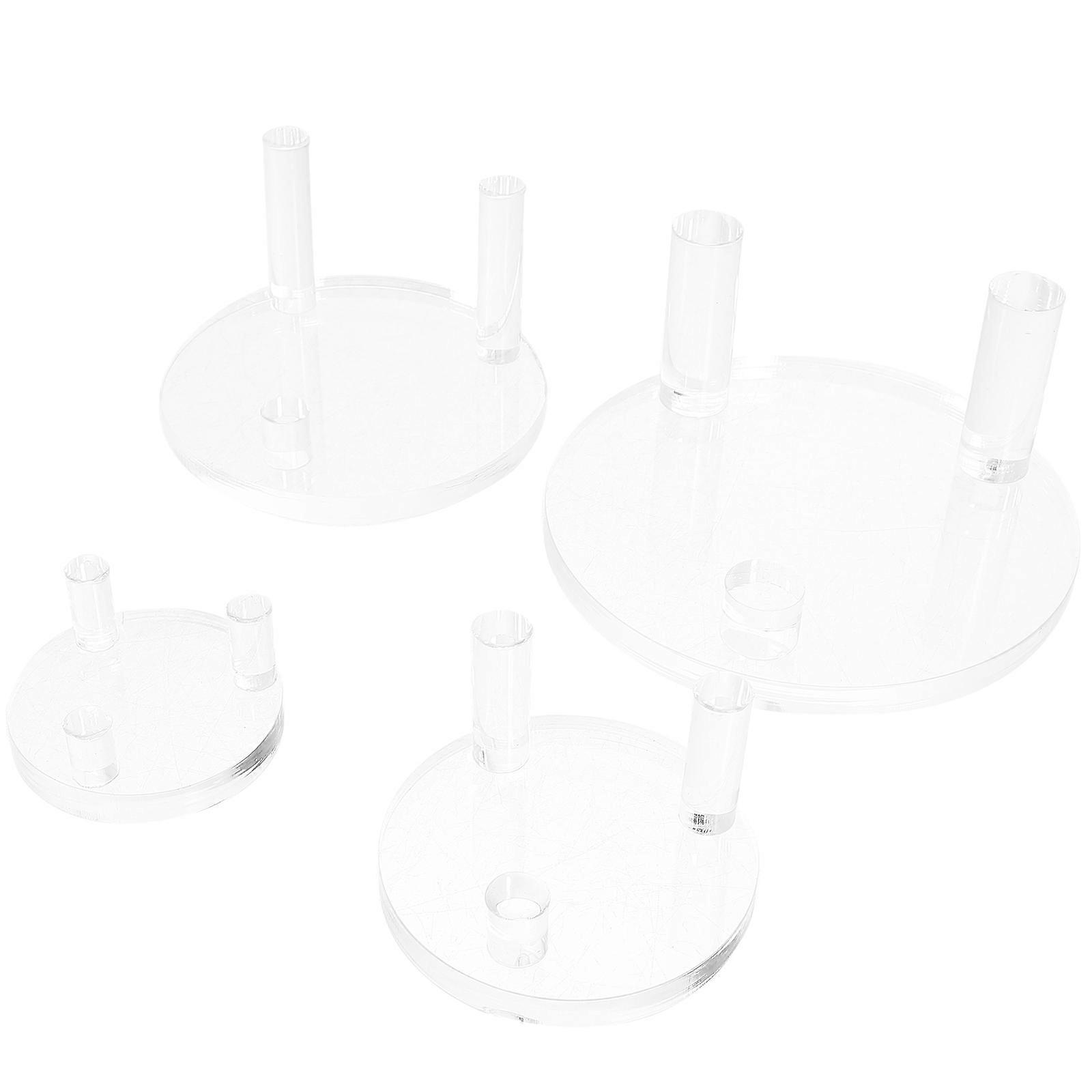 Acrylic Display Stand for Gemstone Mineral Specimens Clear 4 Piece Set Small Size