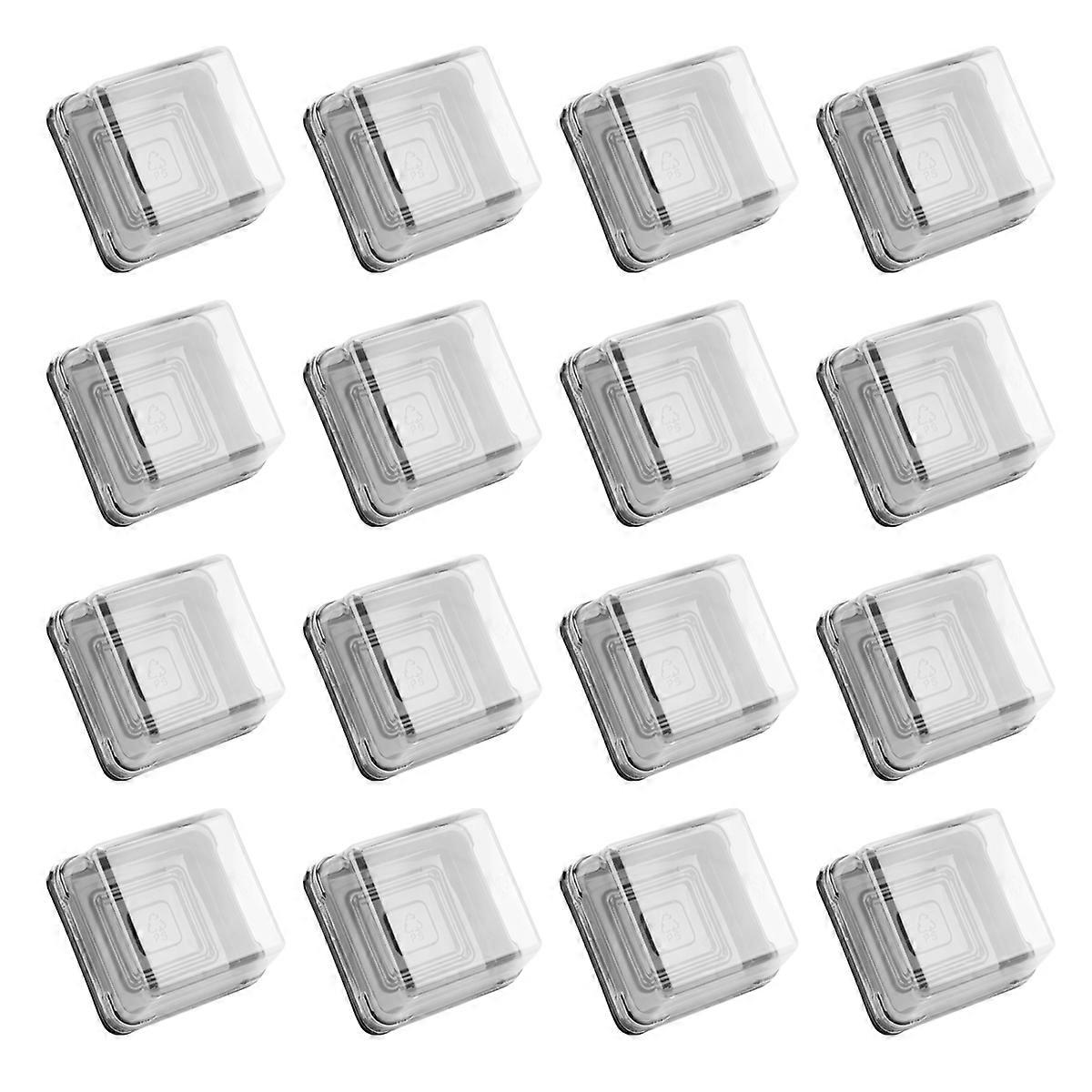 100Pcs Plastic Food Box for Cake Packaging Easy to Assemble Lightweight