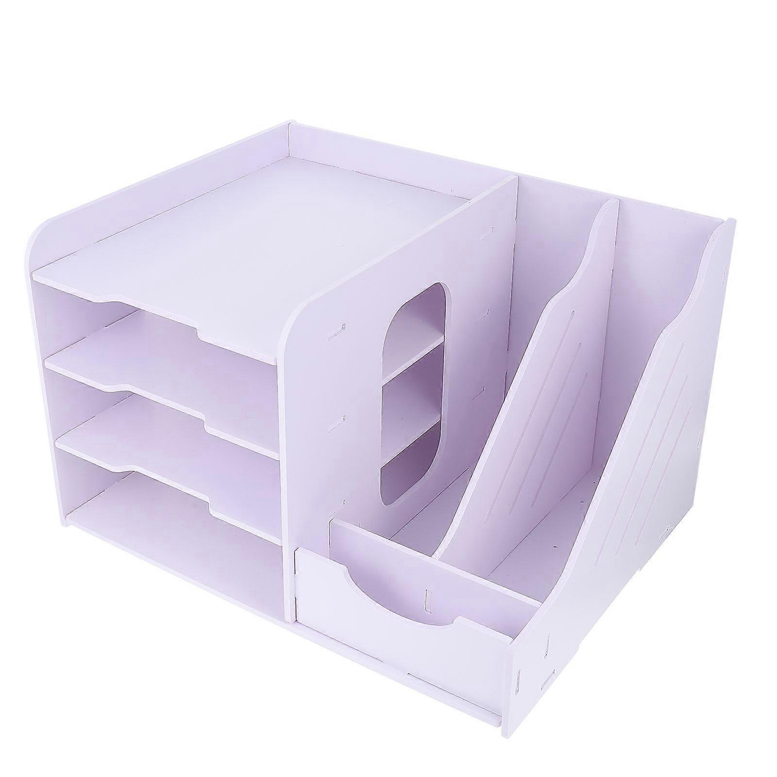 Multi Layer File Rack for Office & Home Desktop Organization – Compact Storage Organizer with Multiple Compartments