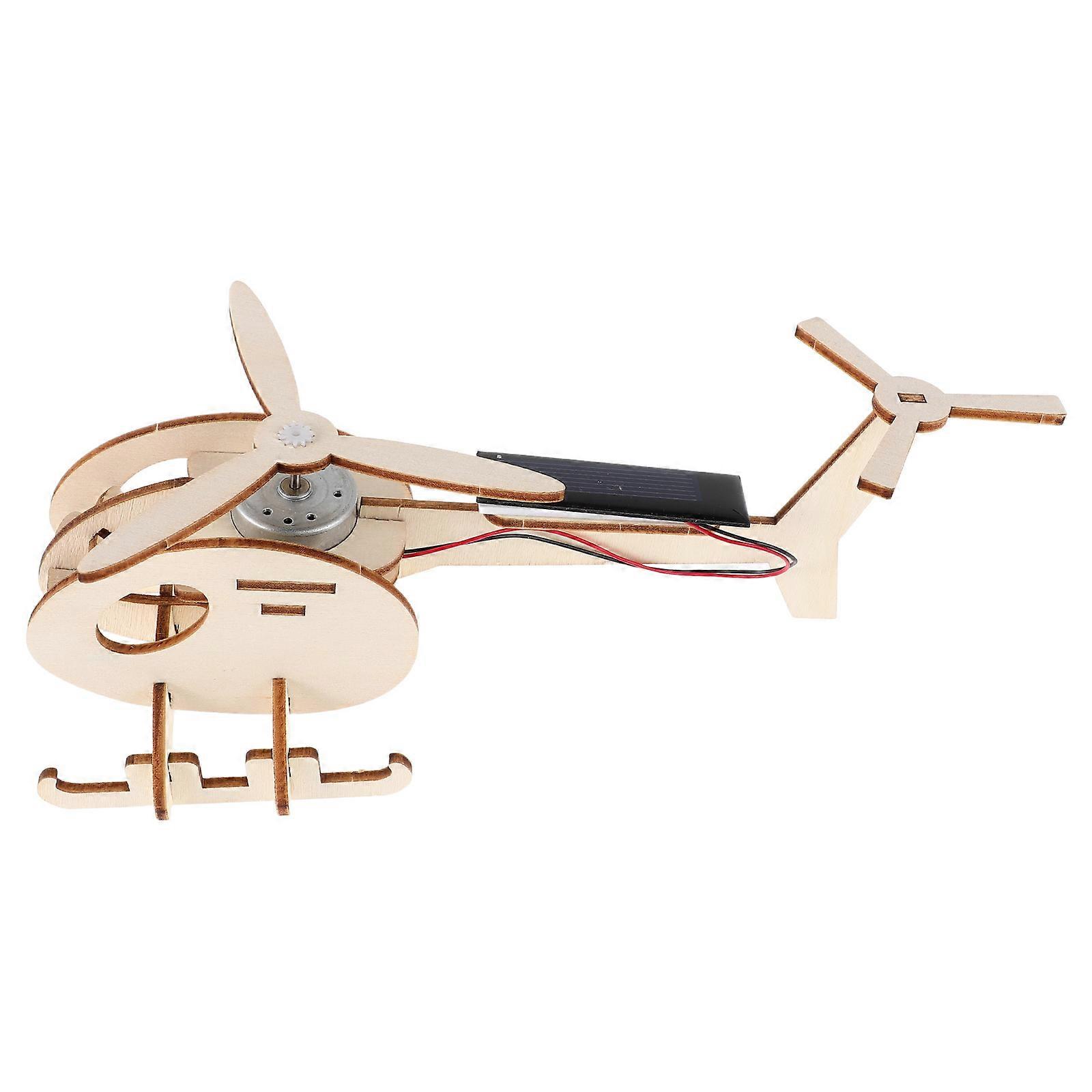 Diy Solar Powered Helicopter Model Educational Science Experiment Assembly Wooden Kit Outdoor Fun Learning Promotes Creativity Solar Energy