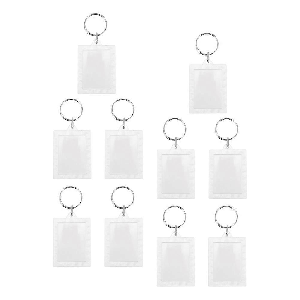Acrylic Keychain Blanks Clear Rectangle Photo Frame for DIY Craft 20 Pieces