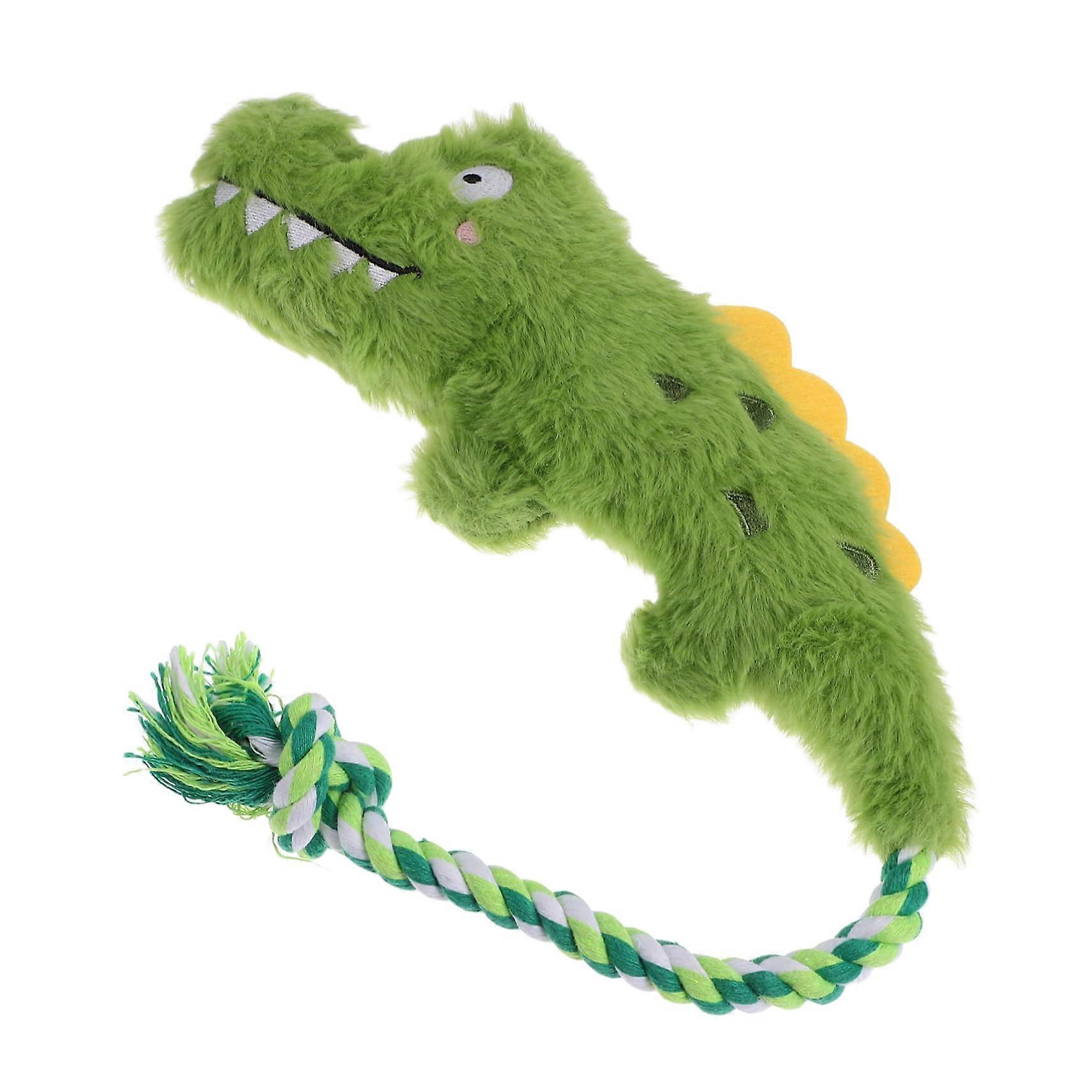 Dog toy plush interactive squeaky toy alligator shape for small and medium dogs and promotes teething mental stimulation
