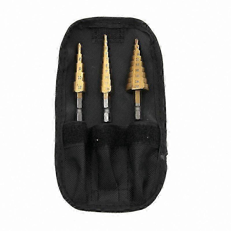 Titanium Coated Drill Bit Set, 3-Piece Hex Shank for Woodworking, 3-12/4-12/4-20mm Sizes