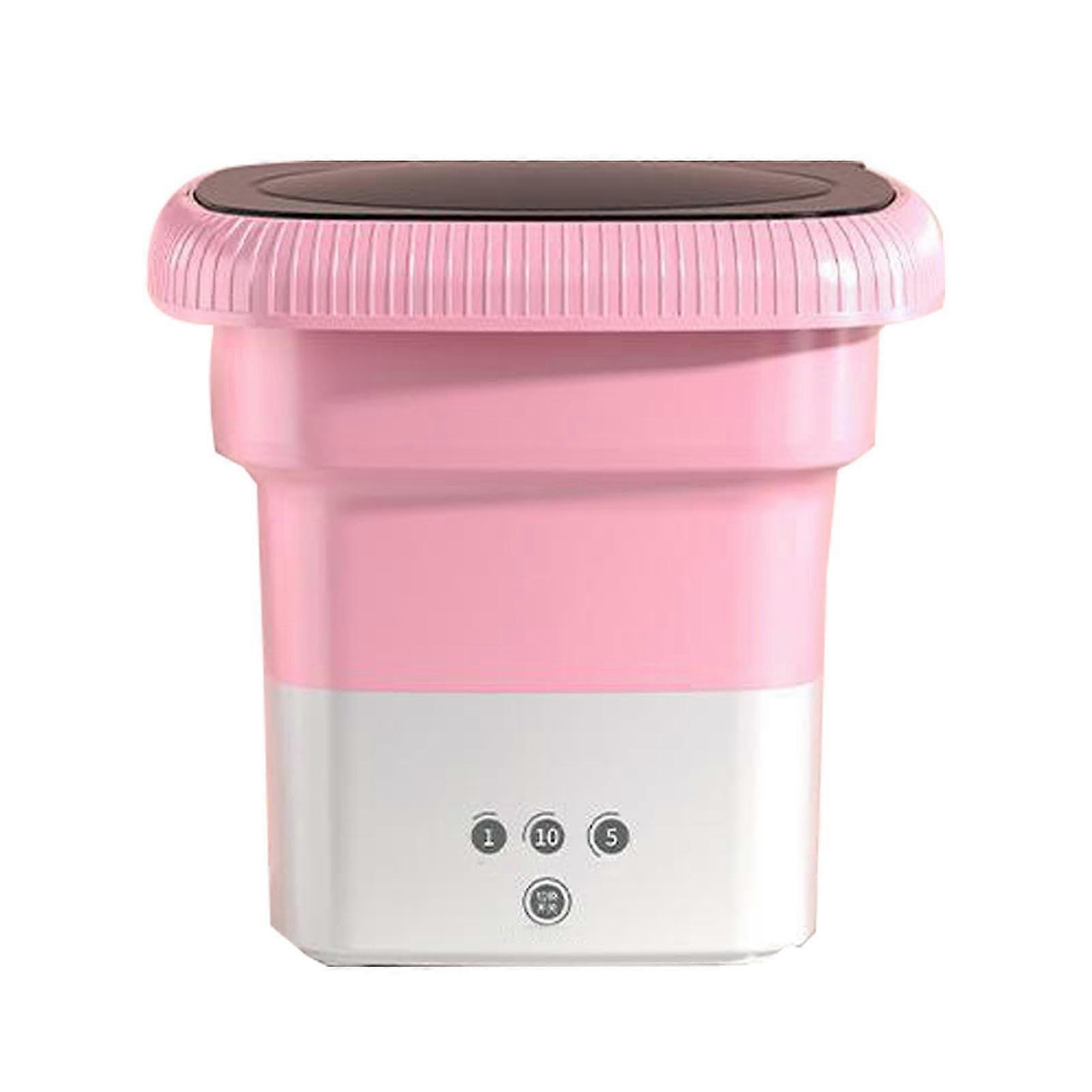Foldable Bucket Washer - Portable Laundry Washer, Ultrasound Turbine Washer For Socks And Underwear, Camping Rose UK