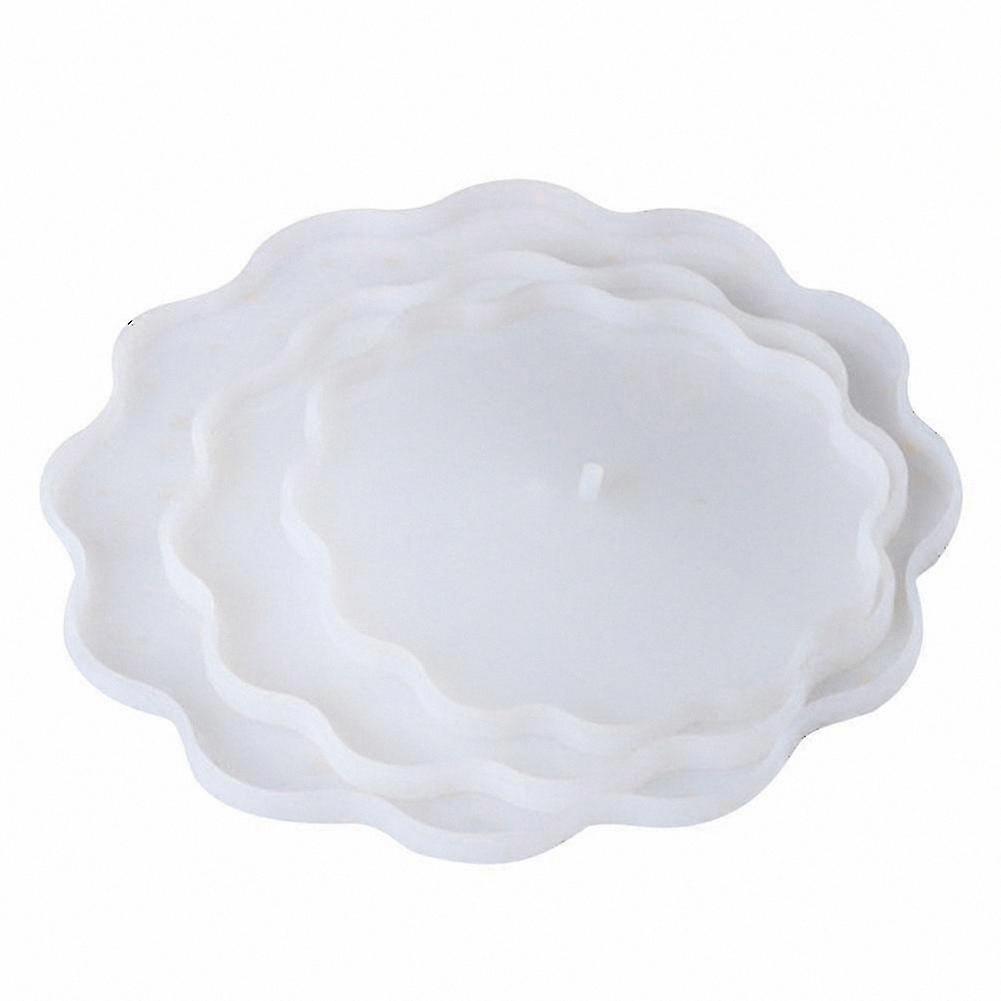 3-Layer Silicone Flower Wave Tea Tray Decoration Mold for DIY Craft Projects-ZZY