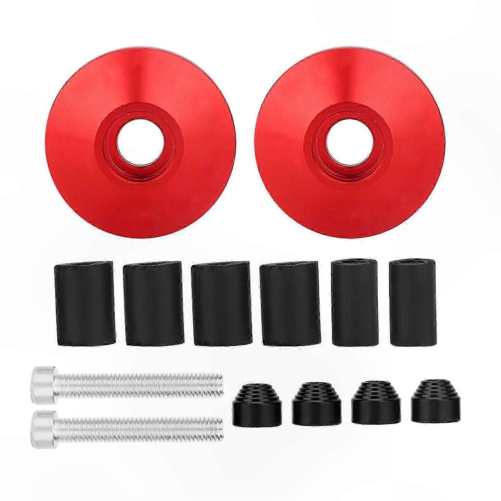 CNC Machined Aluminum Alloy Motorcycle Handlebar End Caps, Universal Fit, Red