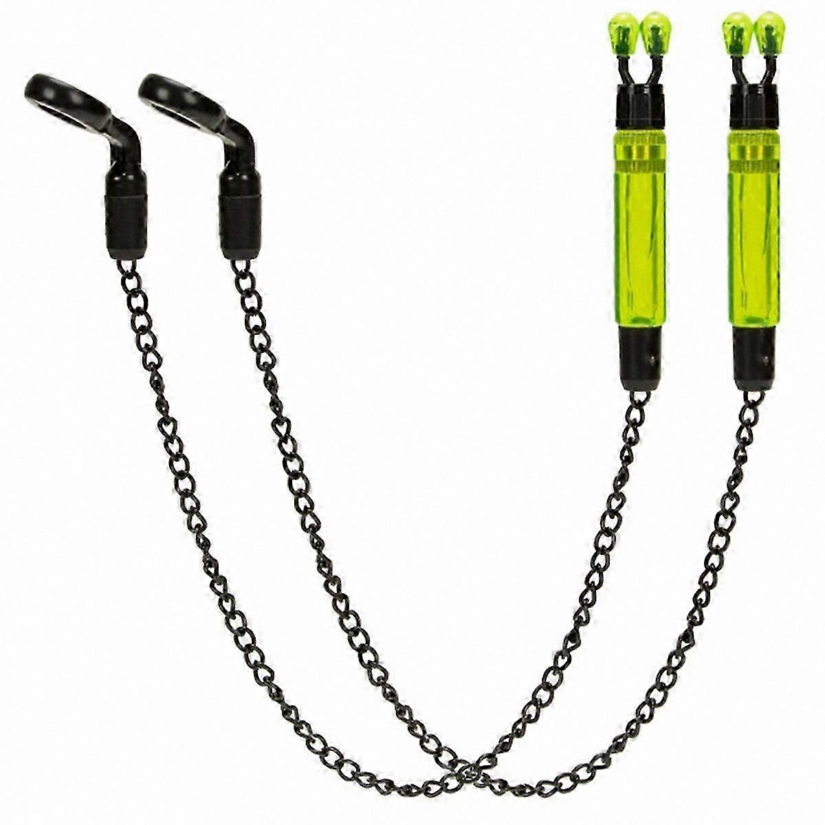 2 Pieces Bite Alarms for Carp Fishing Swinger Bobbins with Chain Indicator Tool Set for Anglers