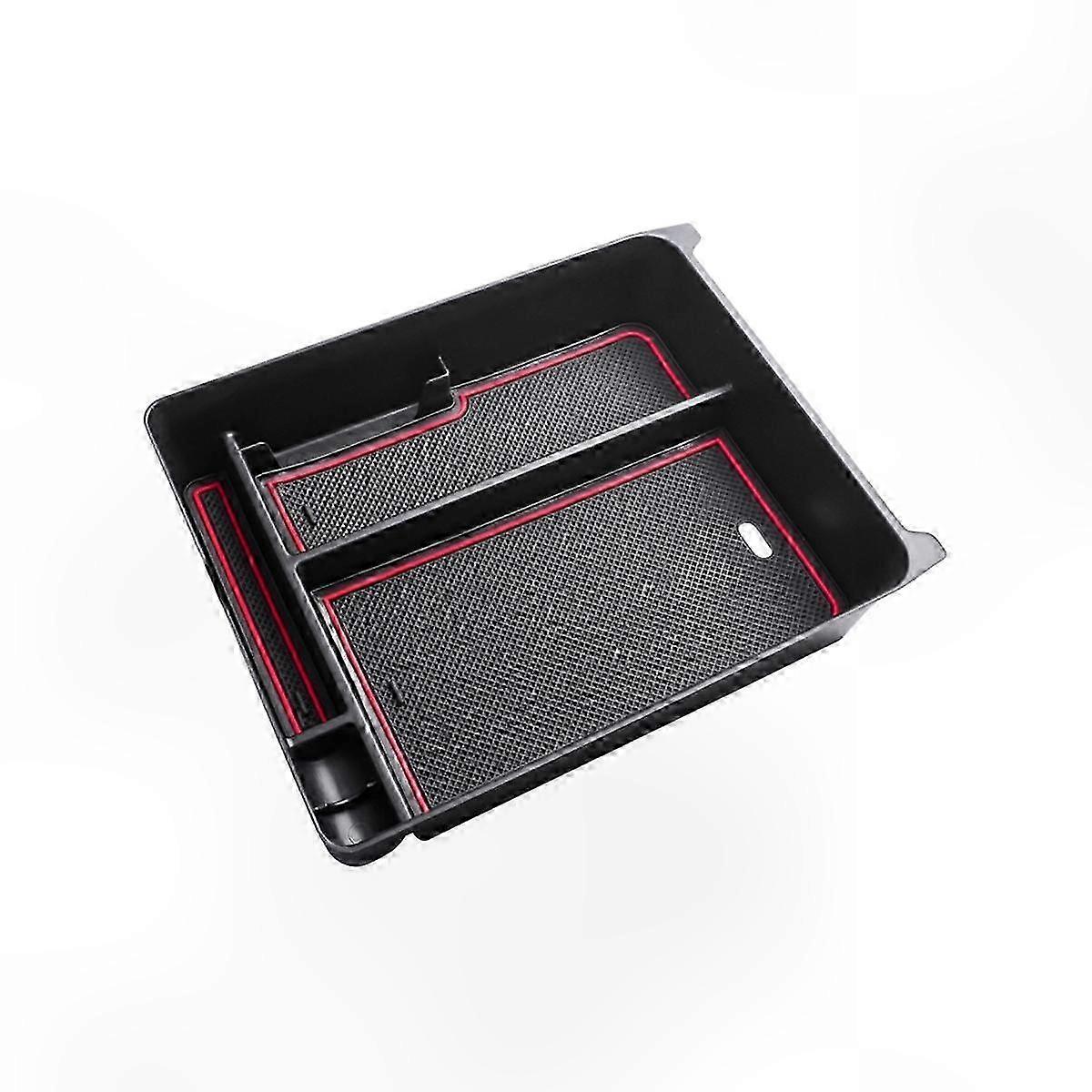 Center Console Organizer for Pilot 2023 2024 Accessories, Console Tray Armrest Container Storage Box, Black & Red