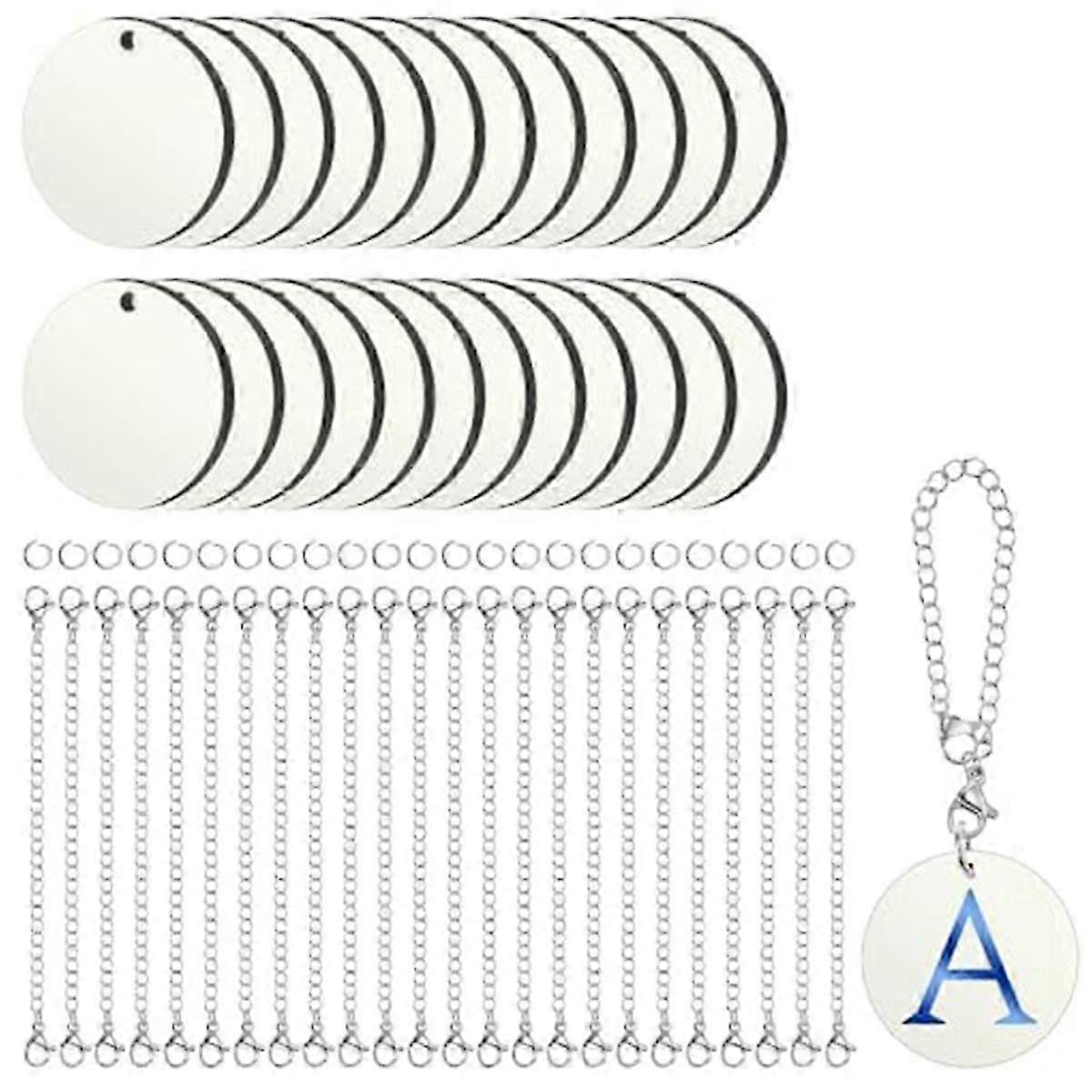72PCS Sublimation Charm Accessories Kit for Tumbler Cup ID Name Badges - MDF Single Side Sublimation Blanks Bulk, Round Shape