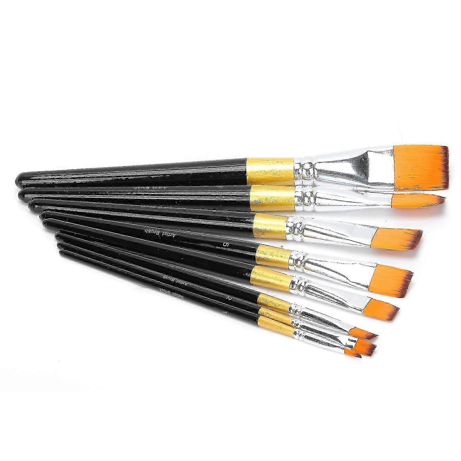 8Pcs Nylon Paint Brushes Set for Acrylic Watercolor Drawing