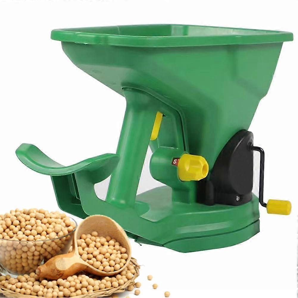 Hand Held Seed Spreader 1.5L Portable Rotary Spreader with 5 Gear Settings for Lawn, Garden, and Farm Fertilizer Distribution
