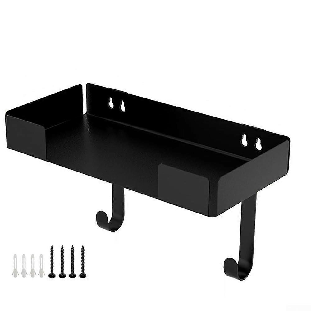 Metal Hook Ironing Board Holder With Upper Basket For Iron Storage Space Saving Fits Standard Boards
