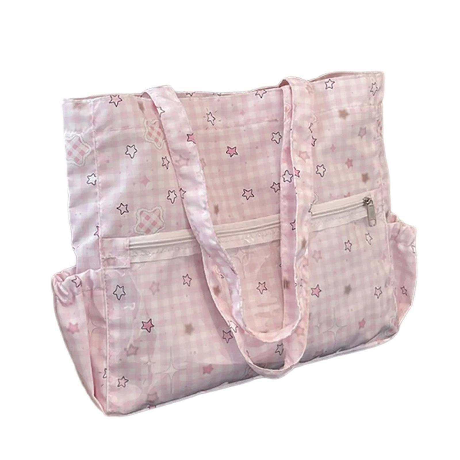 Contemporary Design Work Commuters Bag Spacious Shoulder Bag Multiple Interior Pockets Practical Construction  Pink