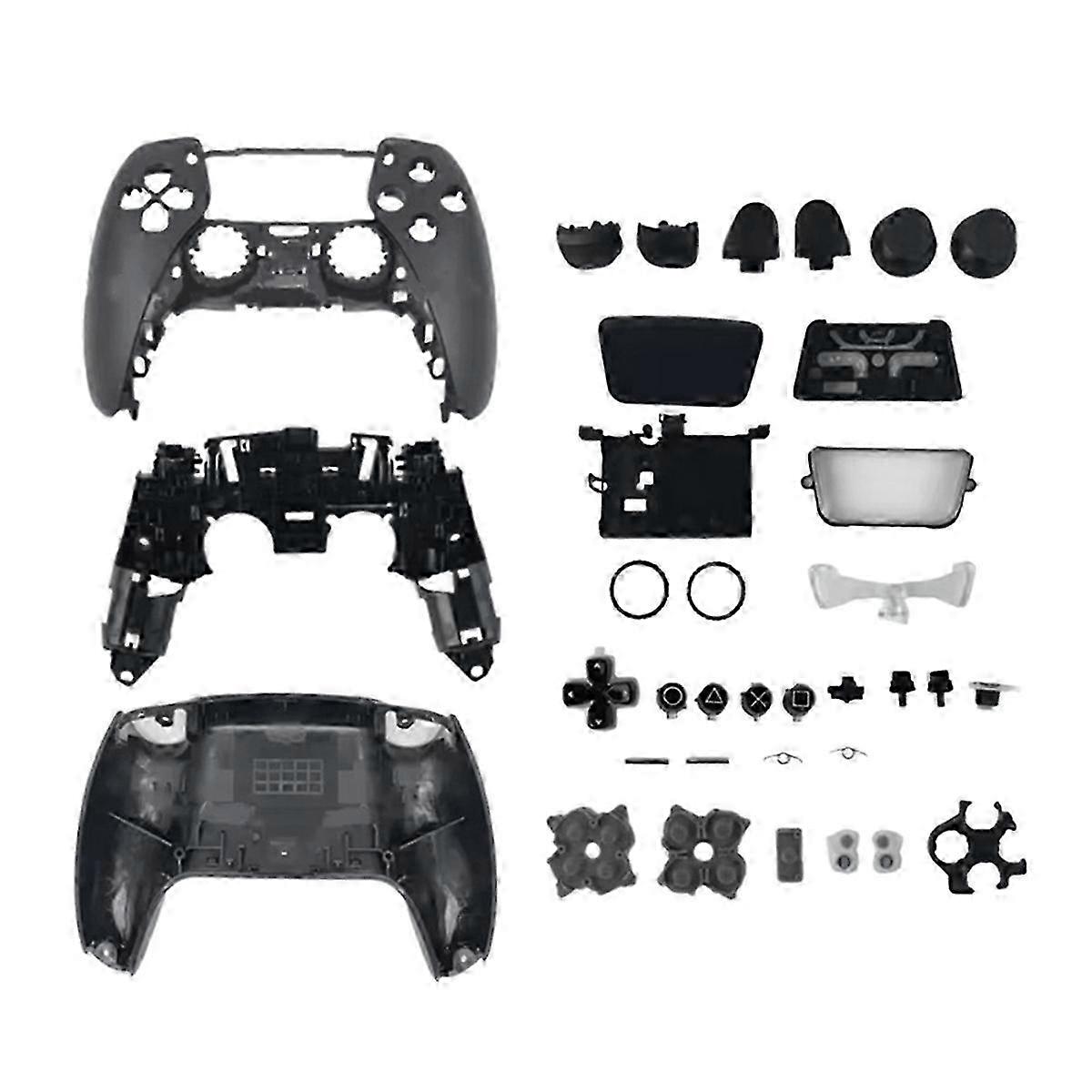 PS5 Controller Housing Shell Replacement Kit BDM-030 Front Back Cover with Conductive Pad Black