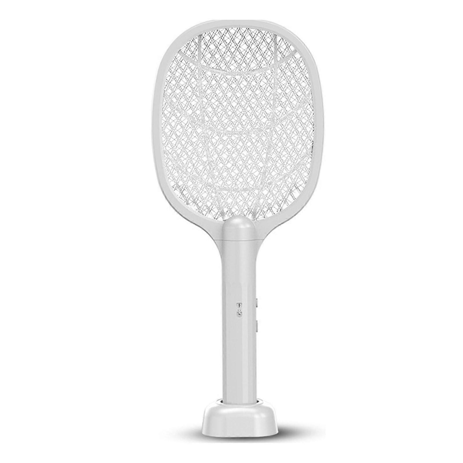 Electric Fly Swatter Rechargeable Safety Mesh Electric Fly Racket with Bug Light for Home