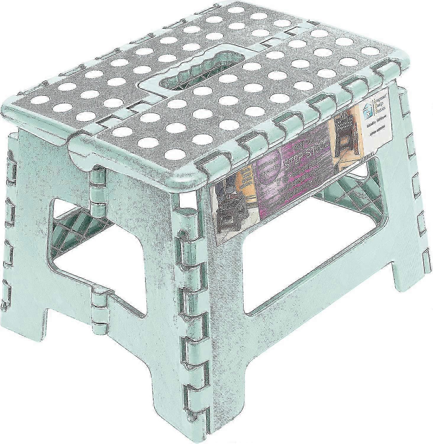 9-inch Folding Step Stool | Lightweight, Non-slip Design | Folding Step Stool | 300 Lb Capacity | Sea Foam 2025