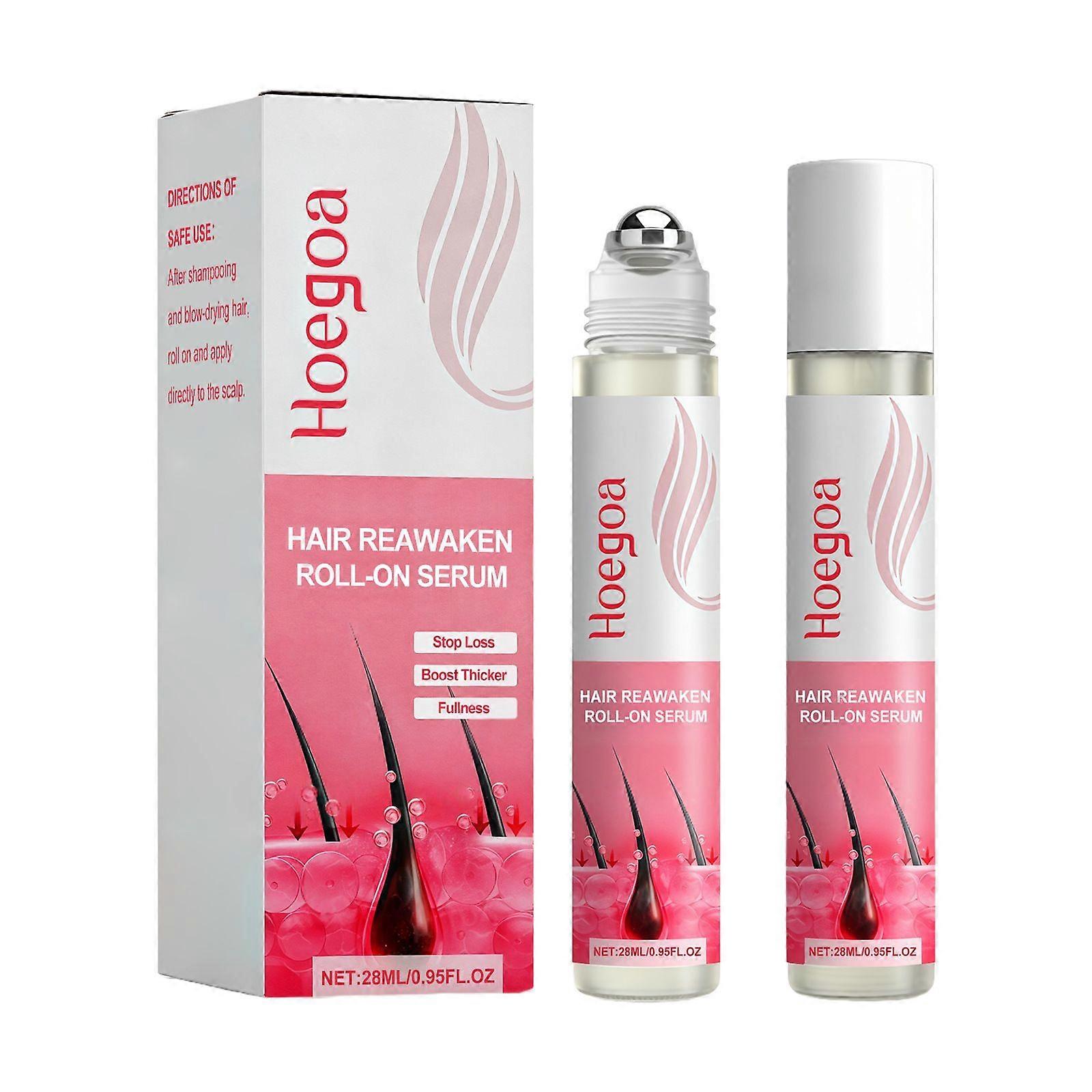 Rosemary Hair Growth Serum Roll On Natural Formula for Thicker Stronger Hair DHT Blocker Scalp Treatment to Reduce Hair Loss Women & Men