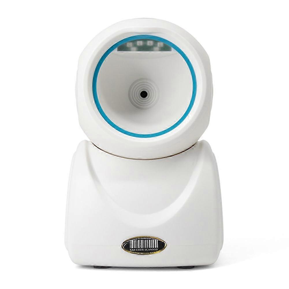 2D Omnidirectional Barcode Scanner Desktop USB Data Matrix Reader 1D 2D QR Code Auto Sense White