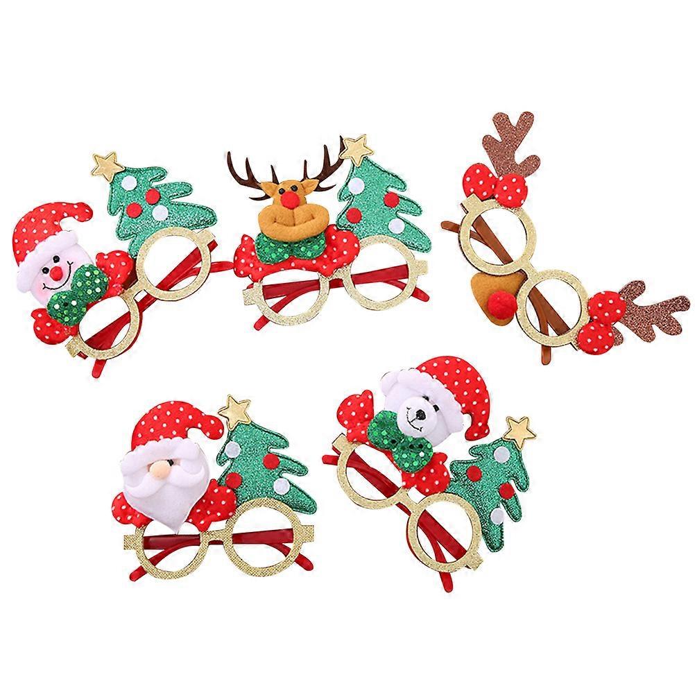 Fun Glasses Cartoon Glasses Frame for Party Use 5Pcs Colorful Christmas