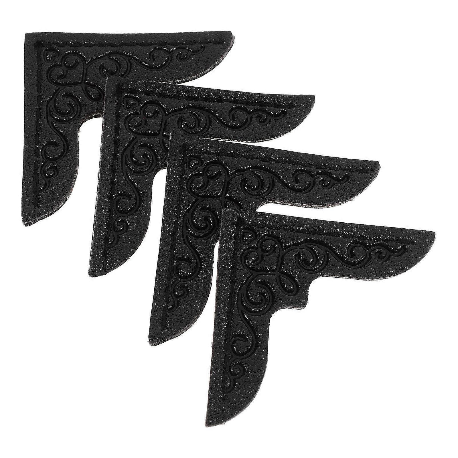 4pcs PU Book Corners Album Protectors for Hands with Decorative Design and