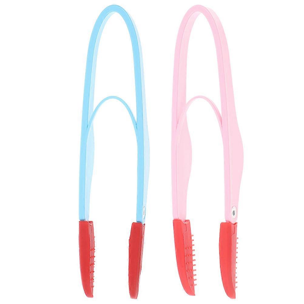 2Pcs Pet Cleaning Brush for Tooth with Soft Bristles and Silicone Tips ABS Material