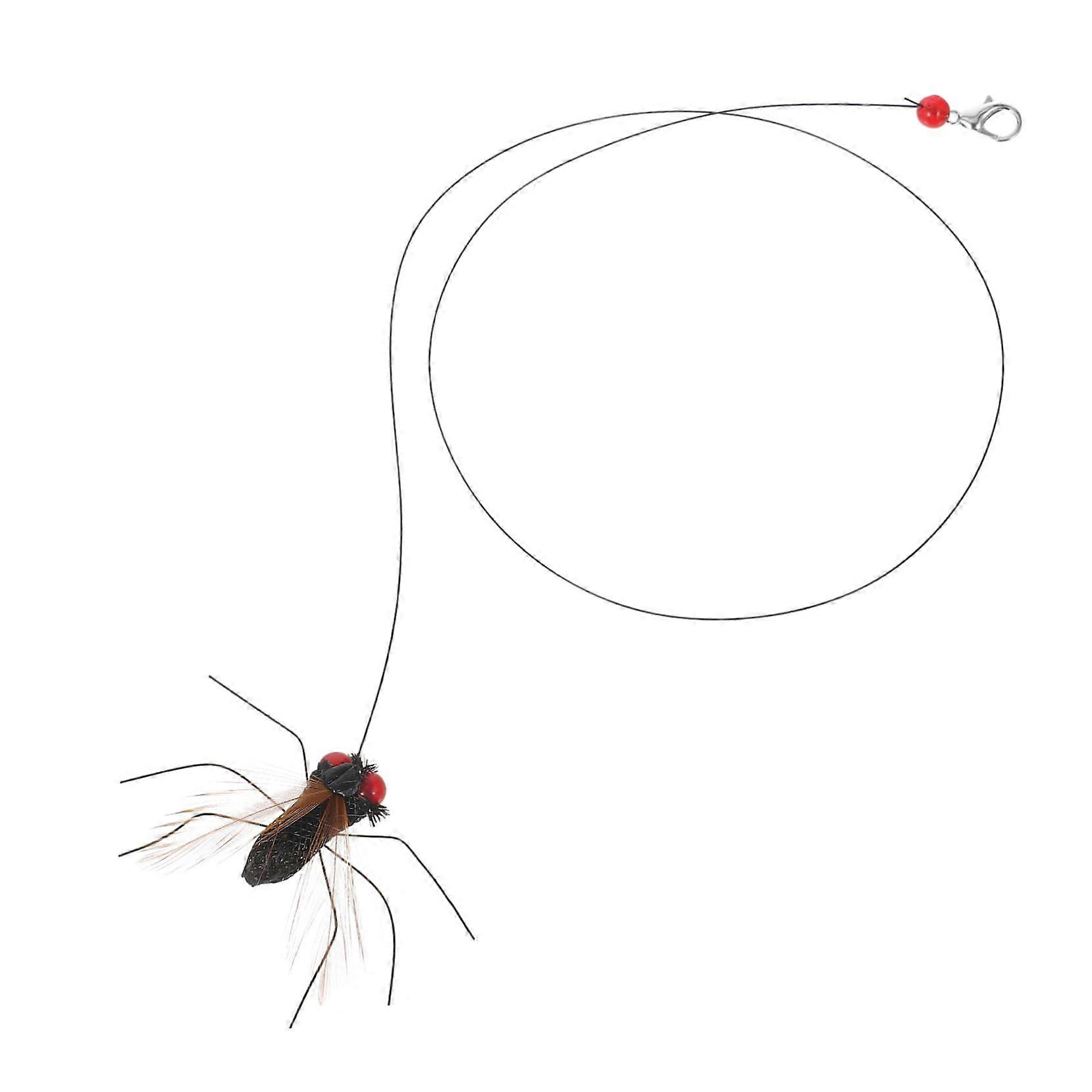 Realistic Cat Insect Replacement Heads 2 Pack With Long String Teaser Stick For Indoor Pet Enrichment Hunting Simulation