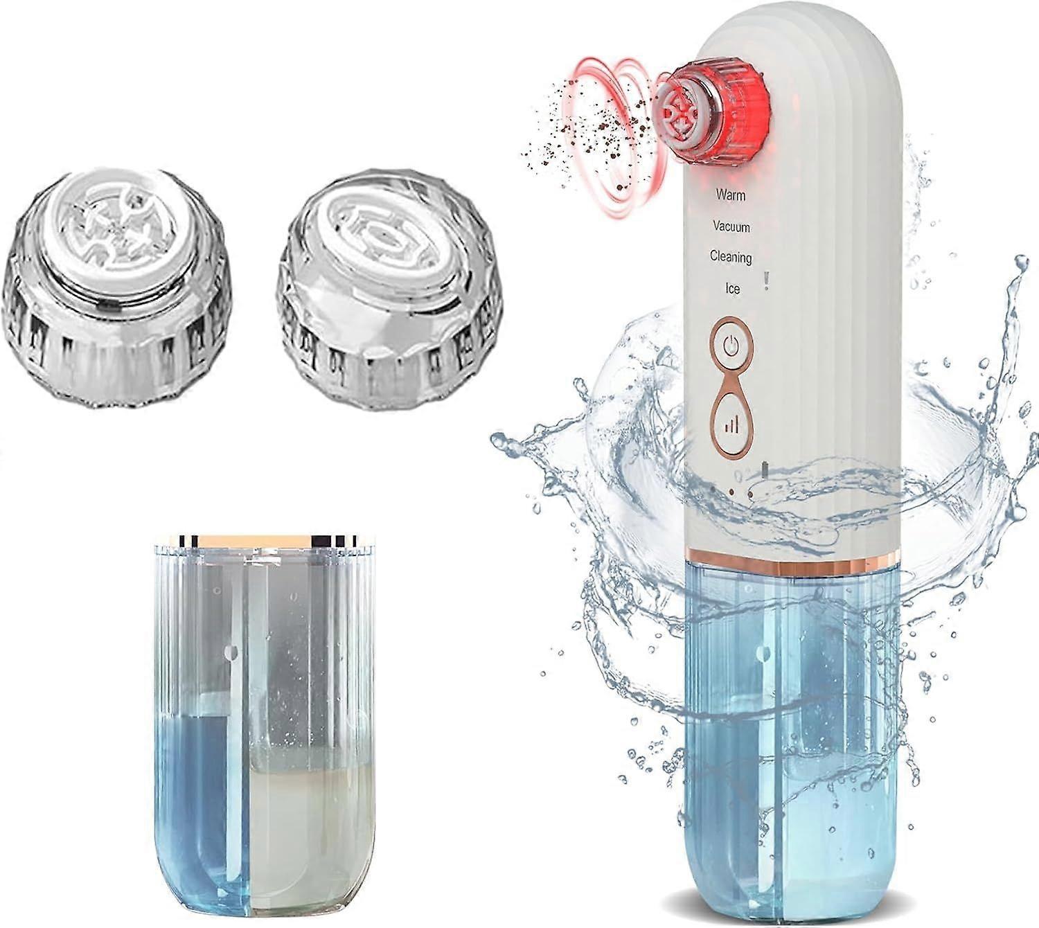 Blackhead Remover Vacuum Extraction 5 in 1 Hot and Cold Compress Blackhead Extraction(White)