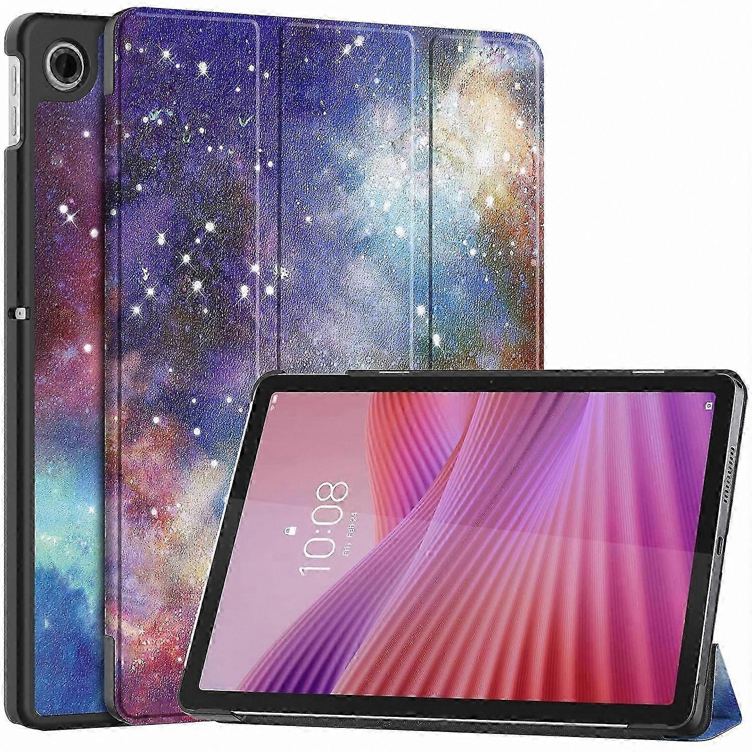 Patterned Leather Stand Case Cover for 10.3 Inch Tablet with Auto Wake Sleep Function