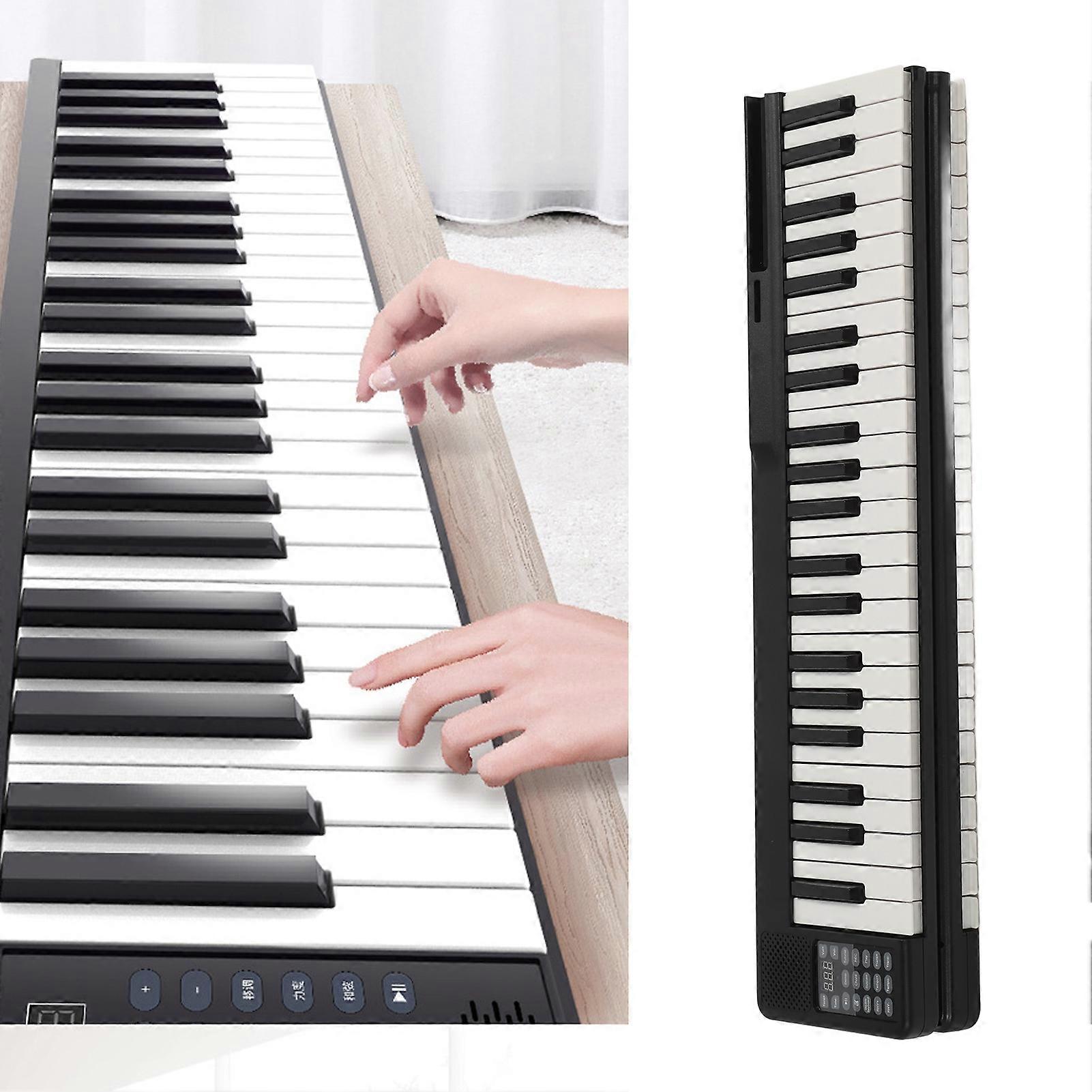 Folding 88-Key Bluetooth Digital Piano 2200mAh Battery 137x17cm