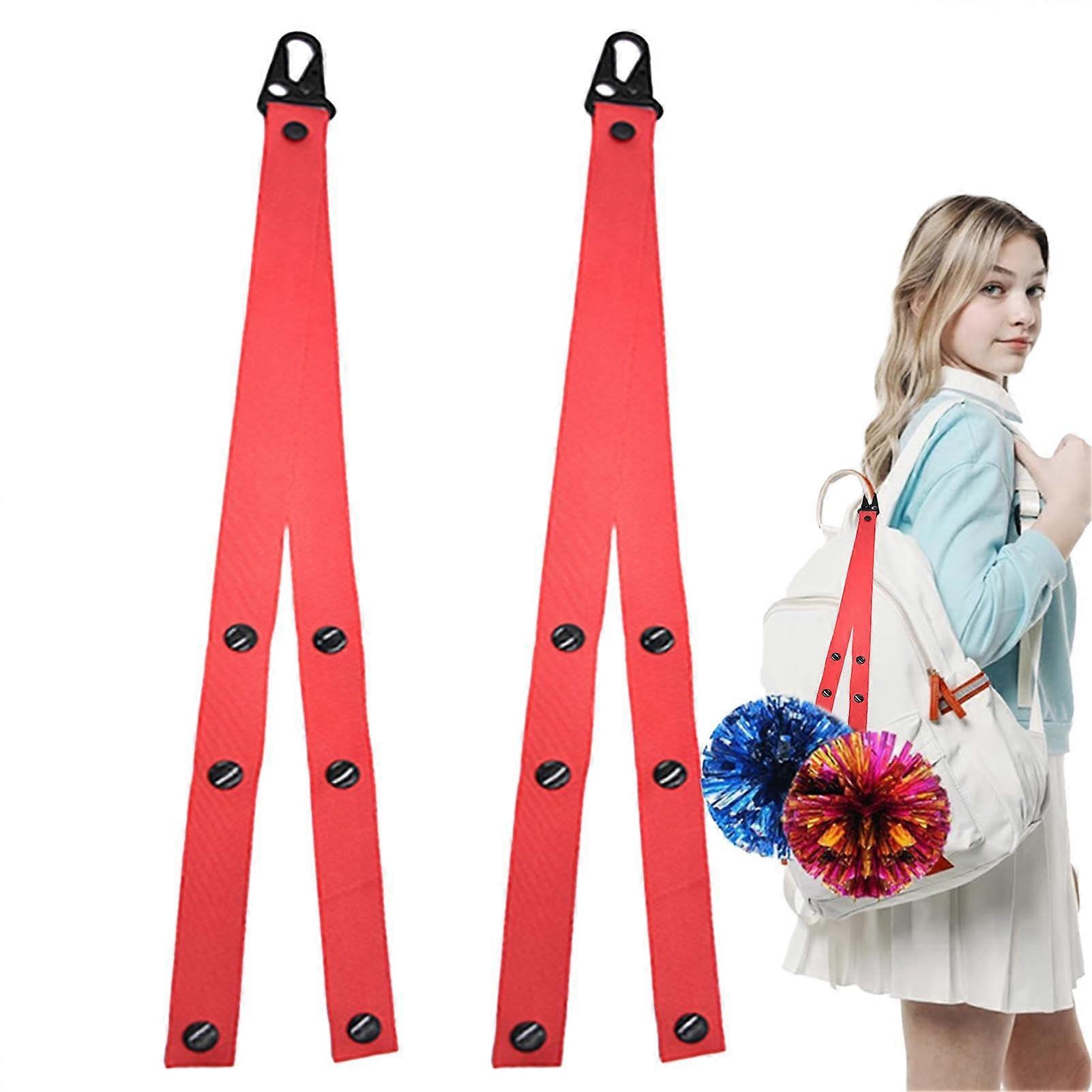 Cheerleading Pom Pom Lanyard 2Pack Backpack Pom Pom Strap, Pom Pom Holder For Basketball And Baseball Games