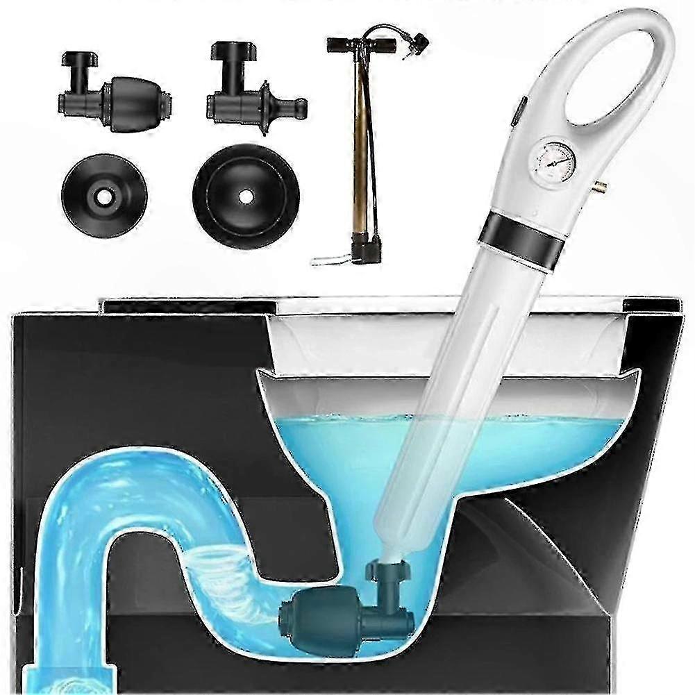 High-Pressure Drain Cleaner Tool for Clogged Toilets and Sewers Manual Pneumatic Dredge Plunger Air Blaster Pipe Unblocker Solution