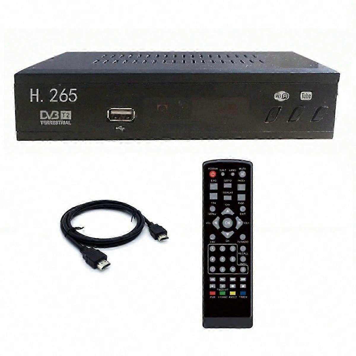 DVB T2 HEVC 265 מקלט טלוויזיה דיגיטלית DVB-T2 265 1080p HD מפענח מקלט טלוויזיה יבשתי USB ממיר ממיר תקע האיחוד האירופי