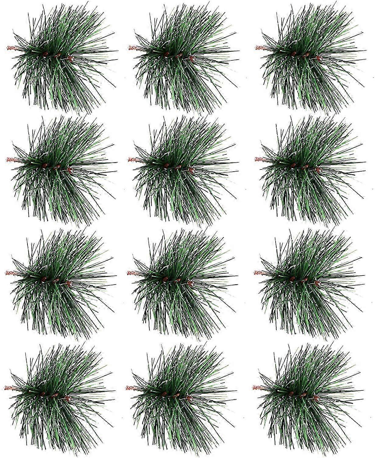 2025 Christmas Pine Needles Artificial Pine Branches, 12 Pack