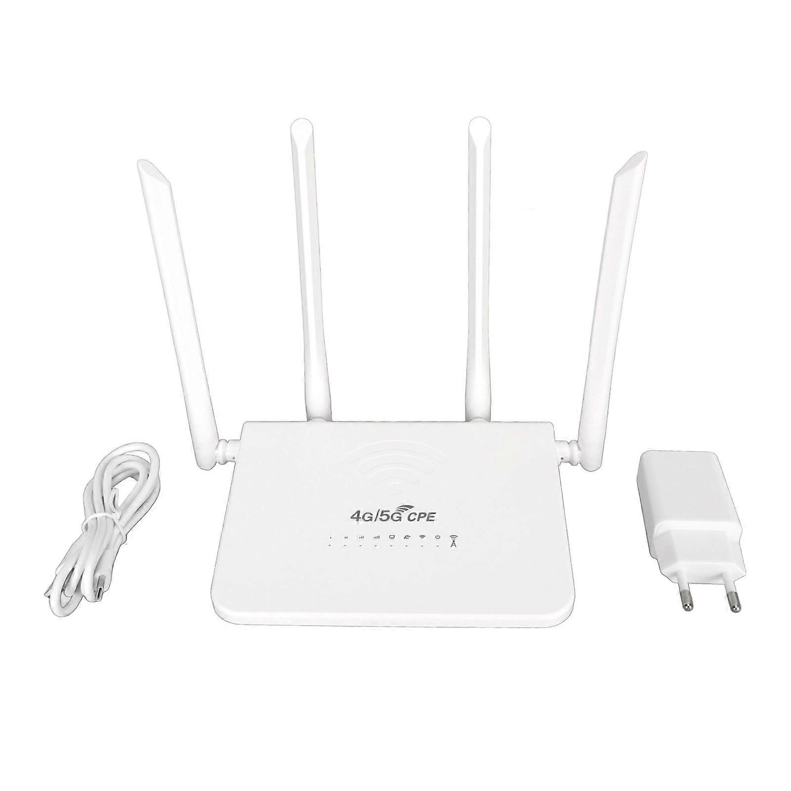4G WiFi Router 300 Mbit / s Standard-SIM-Kartensteckplatz 4 Antennen unterstützen 20 Benutzer Typ C Mobiler WiFi-Hotspot für Europa 100240V EU-Stecker