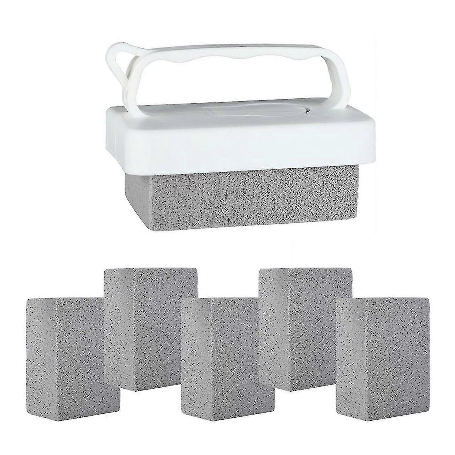 6 PCS Handheld Pool Pumice Stones Pool Clean Block with Handle for Swimming Pools Spa Tile