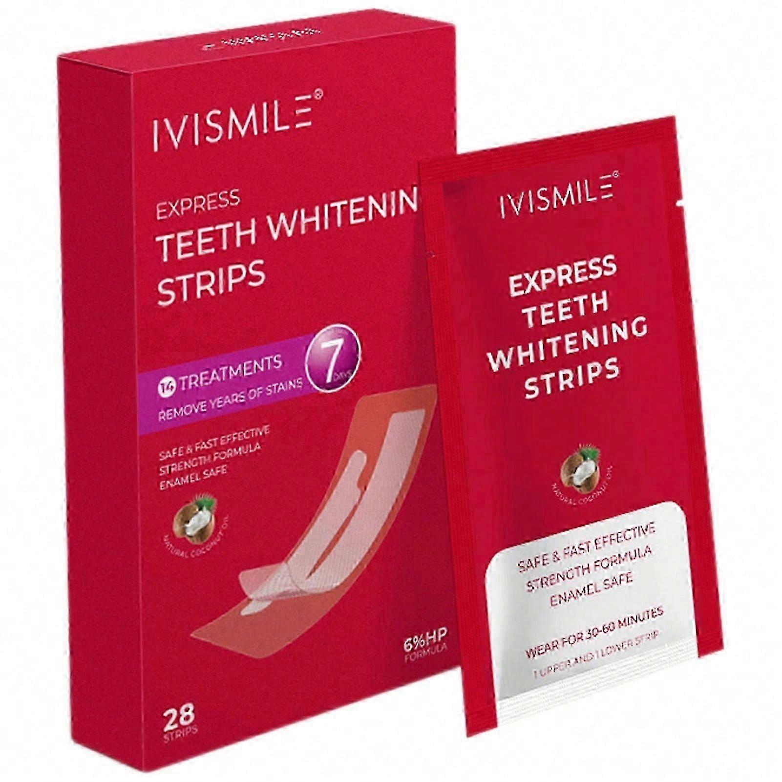 6% Hydrogen Peroxide Teeth Whitening Strips for Fast Stain Removal, Non-Slip Design for Men and Women