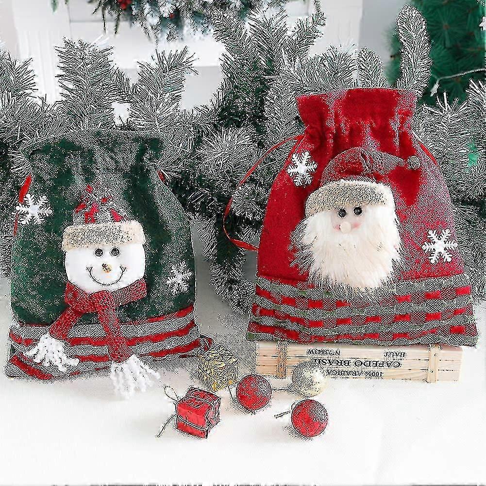 large Christmas Stockings Santa Snowman Deer Set Bags Christmas Party Holiday Home Decorations Fireplace Ornaments Set C PXCL