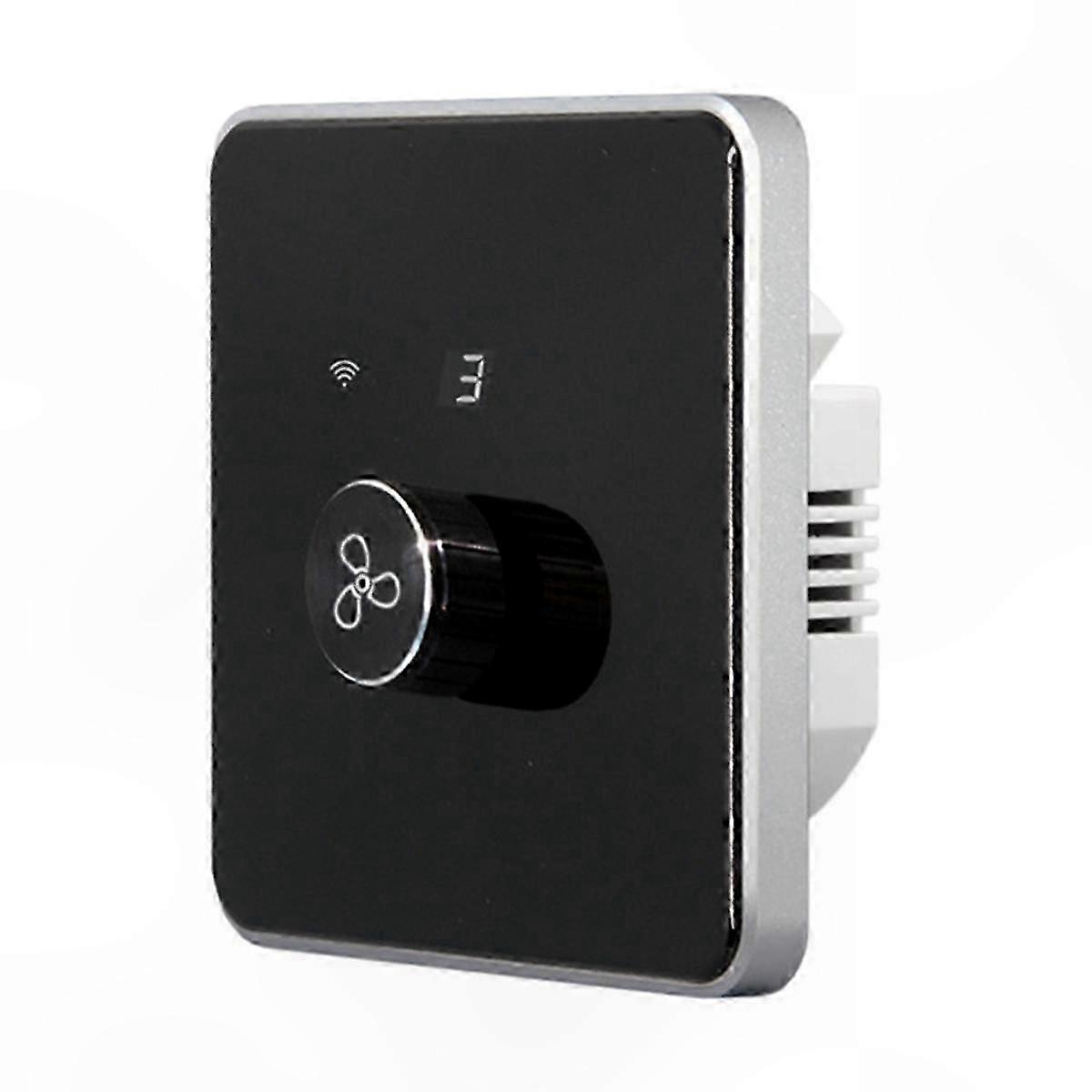 Wi-Fi Enabled Ceiling Fan Switch with 5-Speed Control, Rotary Knob Design, Smart Remote Compatible with Alexa, EU Standard