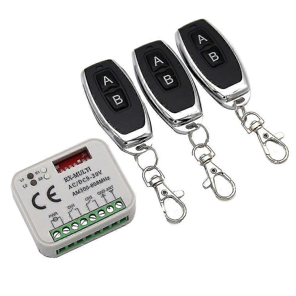 Universal Gate Receiver 433-868MHz Multi-Frequency Remote Control System 9-30V AC/DC Compatible