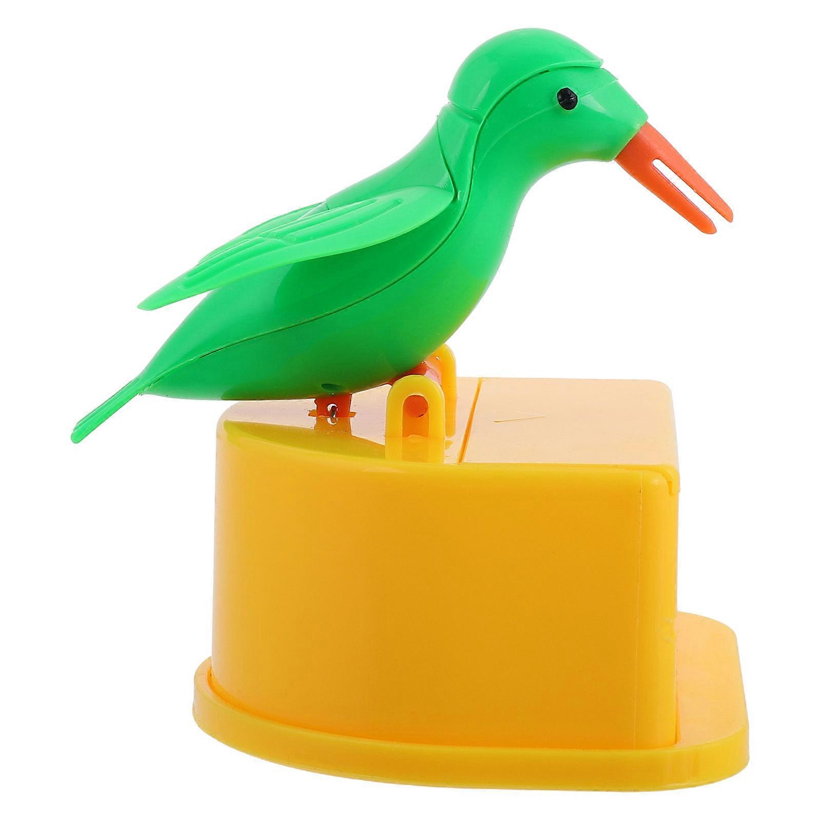 Creative Automatic Toothpick Holder Green Bird Container 4Pcs Pack