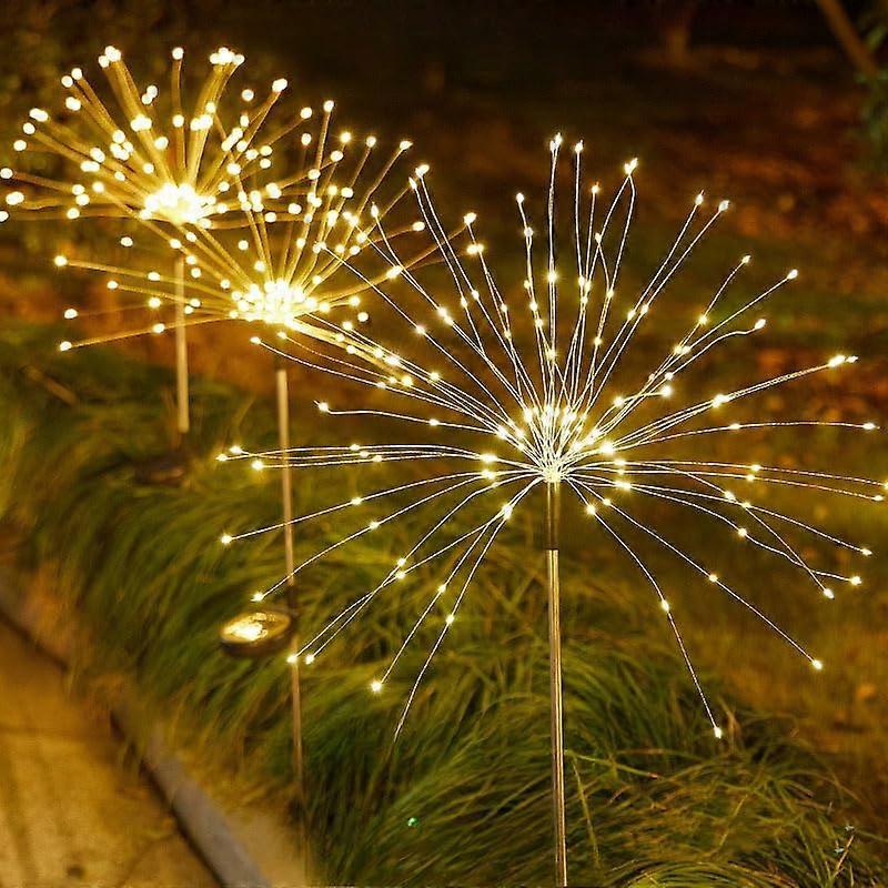 Solar Path Lights Outdoor with 200 LED, IP65 Waterproof, Large Solar Panel, 12H Runtime, Multi-Colour Decorative Lights for Patio and Yard