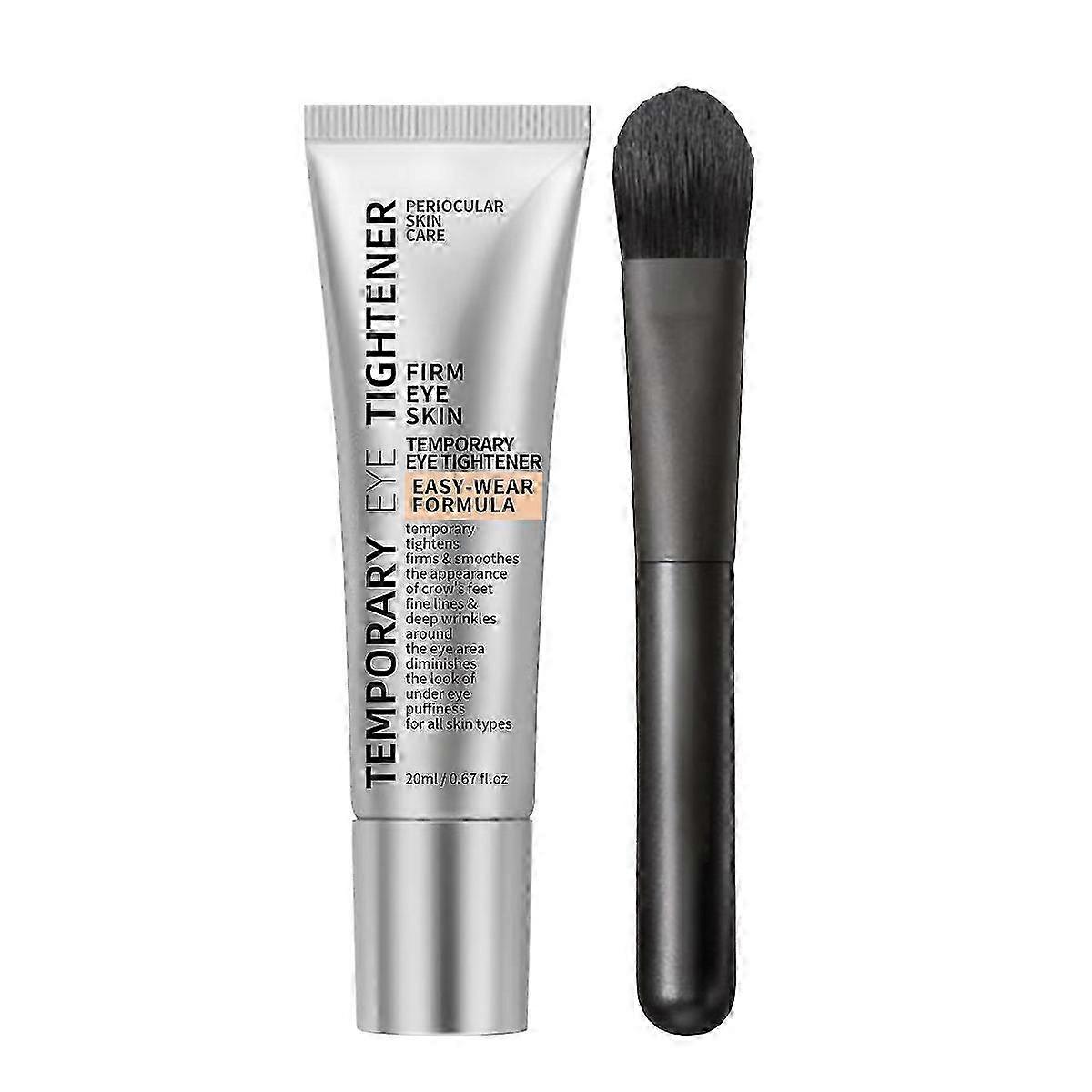 instant eye tightener and brush set, temporary cream reduces under eye bags, dark circles, wrinkles, puffiness, anti-aging fine lines