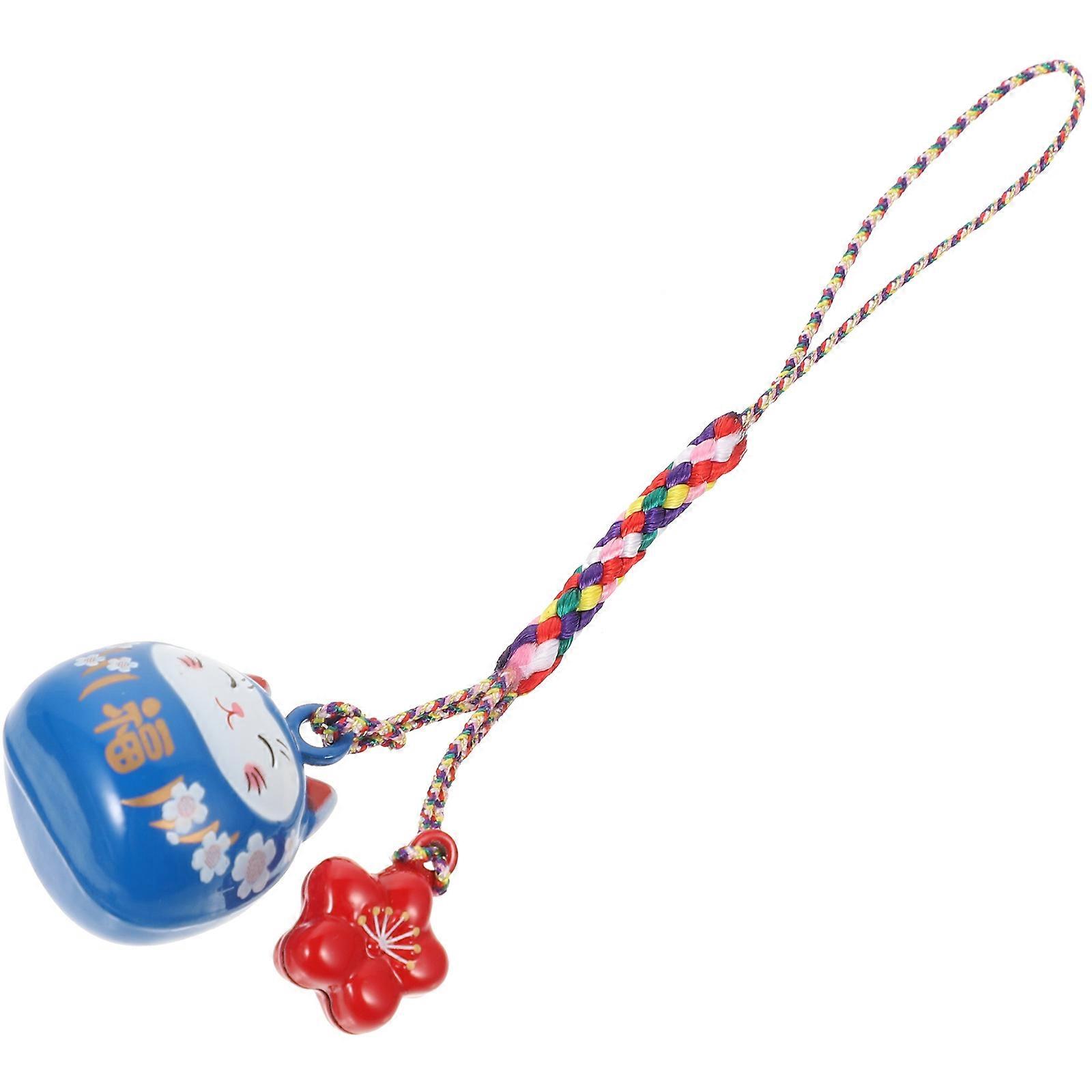 Blue Luck Cat Hanging Pendant Bag Decor 4Pcs Set