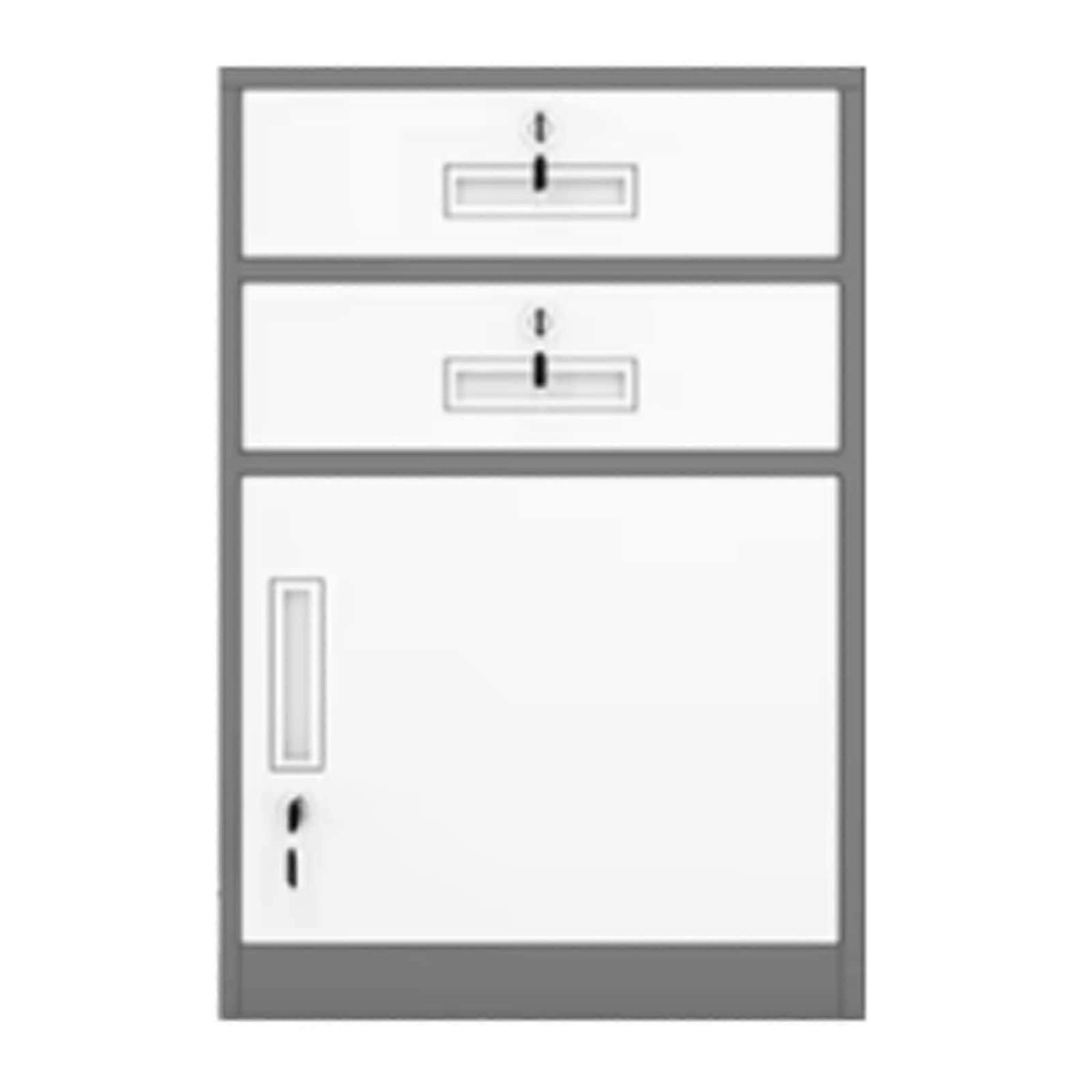 Metal Under Desk Filing Cabinet With Lock 2 Drawers And 1 Cabinet For A4 And Legal Sized Documents Home Office Storage