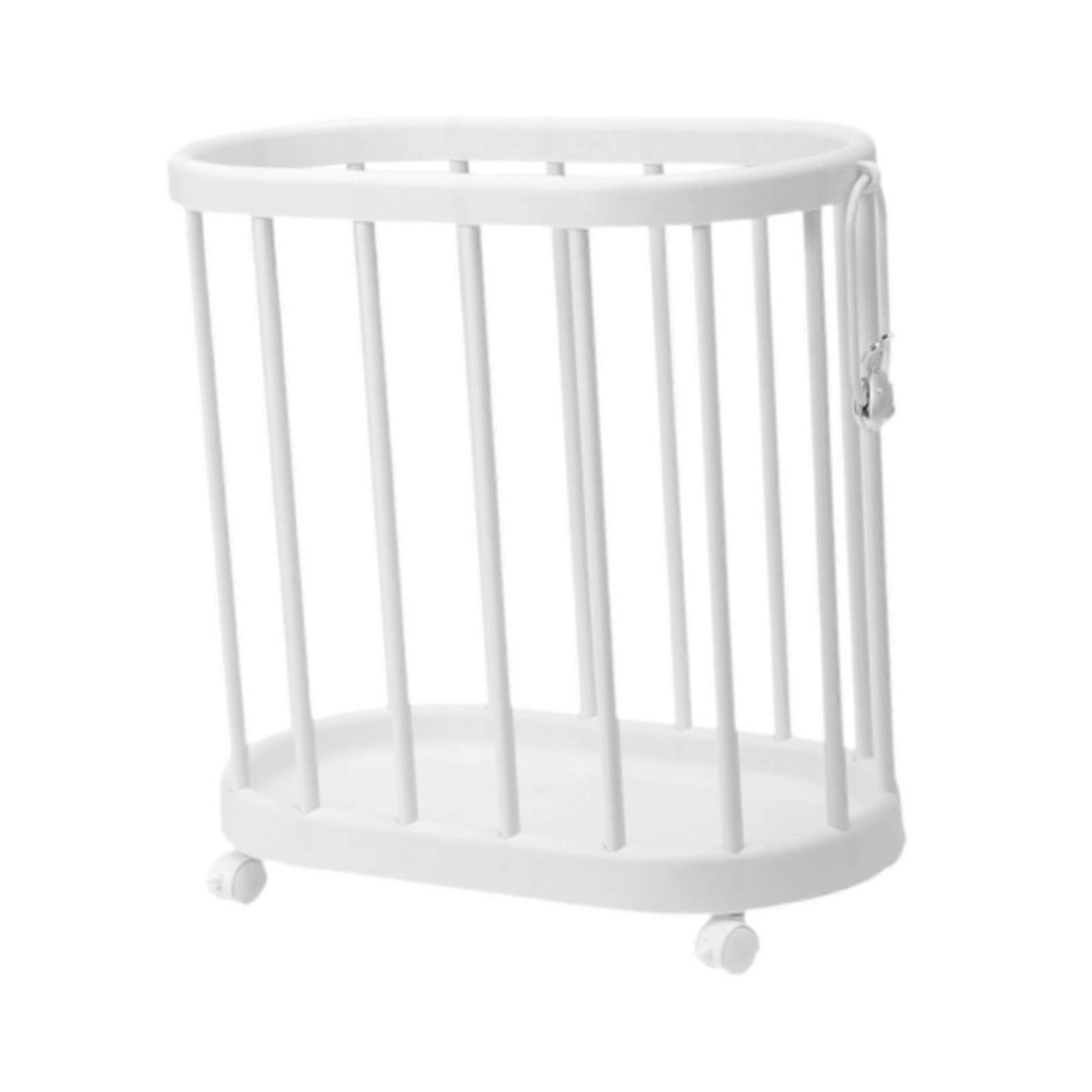 Rolling Laundry Basket Corner Storage Organizer Clothes Hamper for Dumbbells white