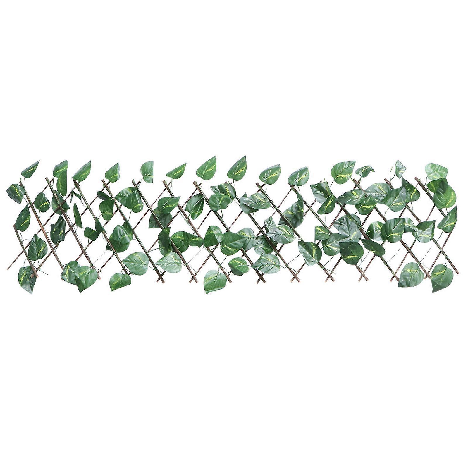 Artificial Green Leaf Fence Decor for Wall with 1Pcs Leaf Ornament