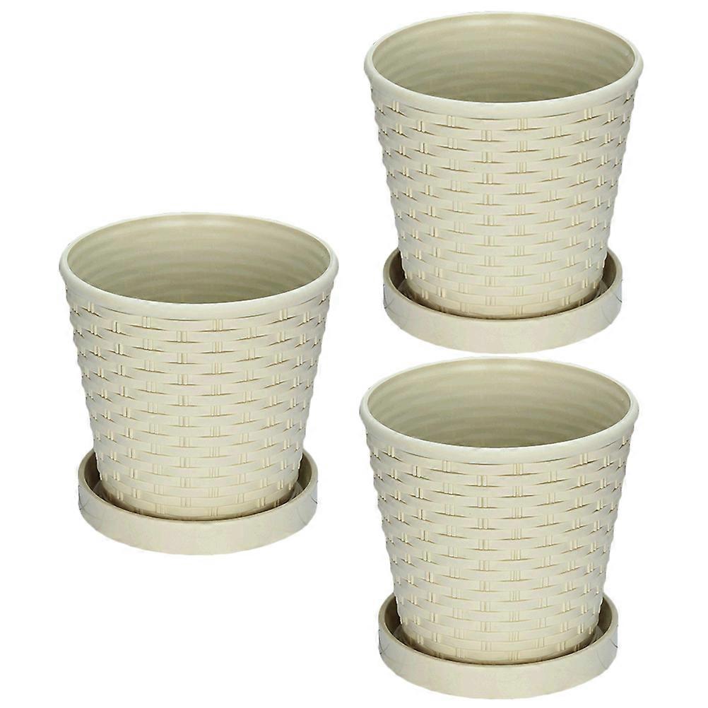 Succulent Resin Flowerpot 3 Sets Perfect For Homeowners And Gardeners Featuring A Beige Simple Design For Various Occasions