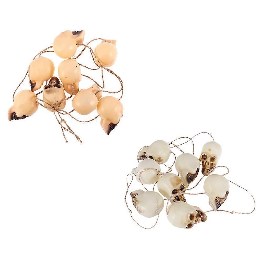 Skull String Pendant for Halloween Decoration with 2Sets Party Props
