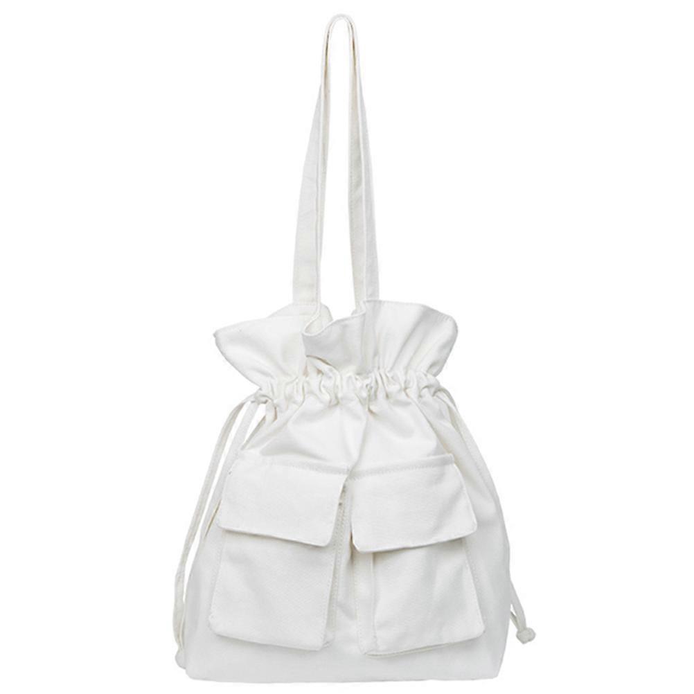 Creative Polyester Backpack 1Pack Large White Storage Bag For School Use Rectangular Shape Travel