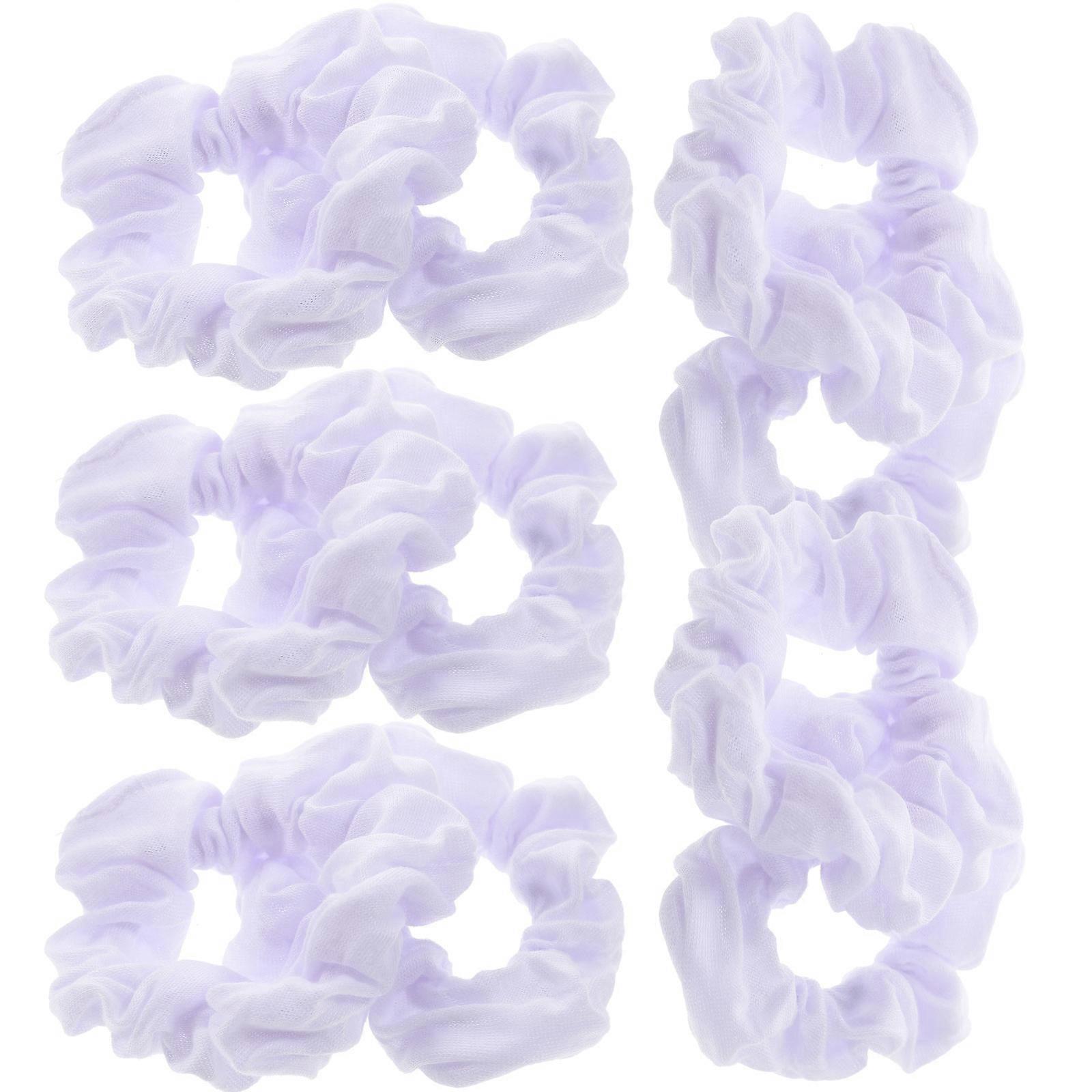 Large Stretch Hair Bands 10Pcs Elastic Ponytail Holders For Women Daily Use Simple Design White